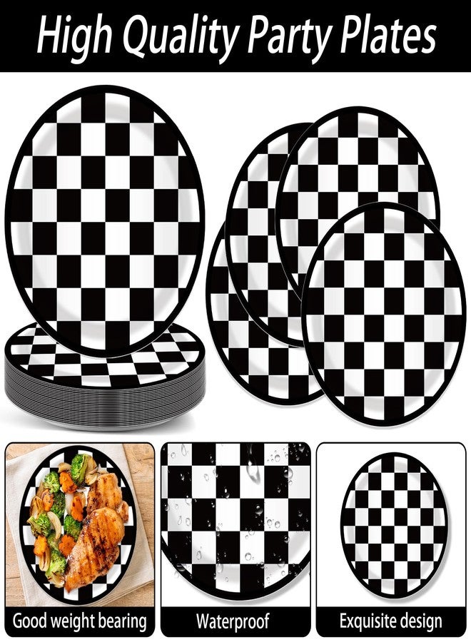 Lide Road Race Car Party Plates and Napkins for 24 Guests 64 Pcs Racing car Party Supplies Disposable Tableware Set Racing car Paper Plates Napkins for Racing cars Racing cars Theme Birthday Party Supplies - Image 3